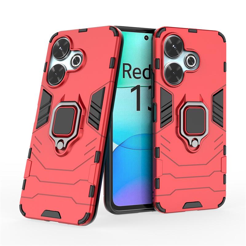 

Магнитный чехол для Xiaomi Redmi 13 13C 12C 12 5G чехол с кольцом-подставкой кронштейн Shell Fundas Coque For Redmi 12C красный