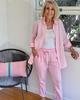 Retro Cropped Linen Harem Pants Set with Belt - Loose Fit, Solid Color