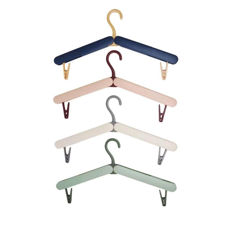 4-piece Foldable Travel Hanger Portable Foldable Indoor and Outdoor Clothing Storage Bag Drying Rack Family Business Travel Holiday Camping