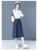 New Arrival Women's Elastic Waist A-Line Denim Skirt - Slimming & Versatile Mid-Length for Early Autumn