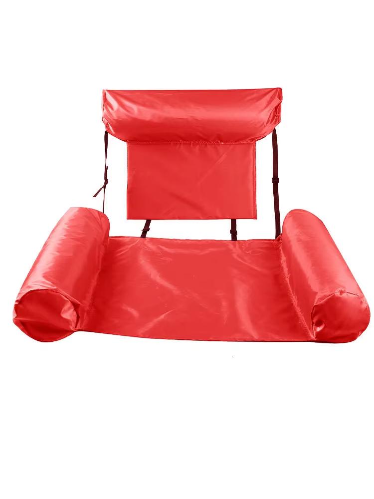 

Надувной плавающий круг Плавательный матрас Водный гамак Кресло-реклайнер Летние игрушки для вечеринки у бассейна Плавательный круг Кровать Плавсредство Шезлонг красный