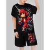 Sets for Children Boys' 3D Letter Graffiti Printed Short-Sleeved Shorts  Set Casual Sports Style  Clothing