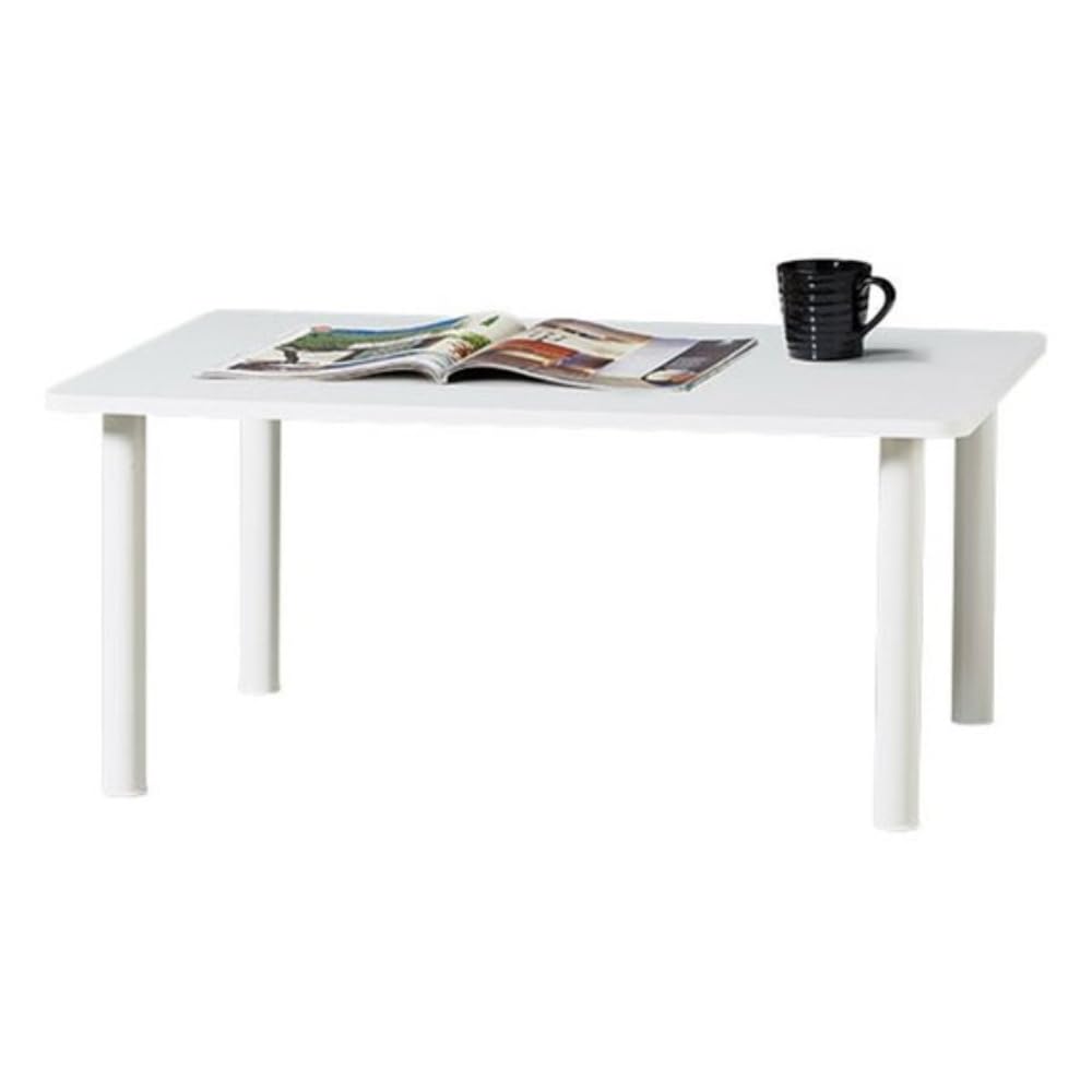Nitori Hello Coffee Table with Easily Removable 80cm Wide x 60cm Deep x 36cm 8760955 Legs, White, High,