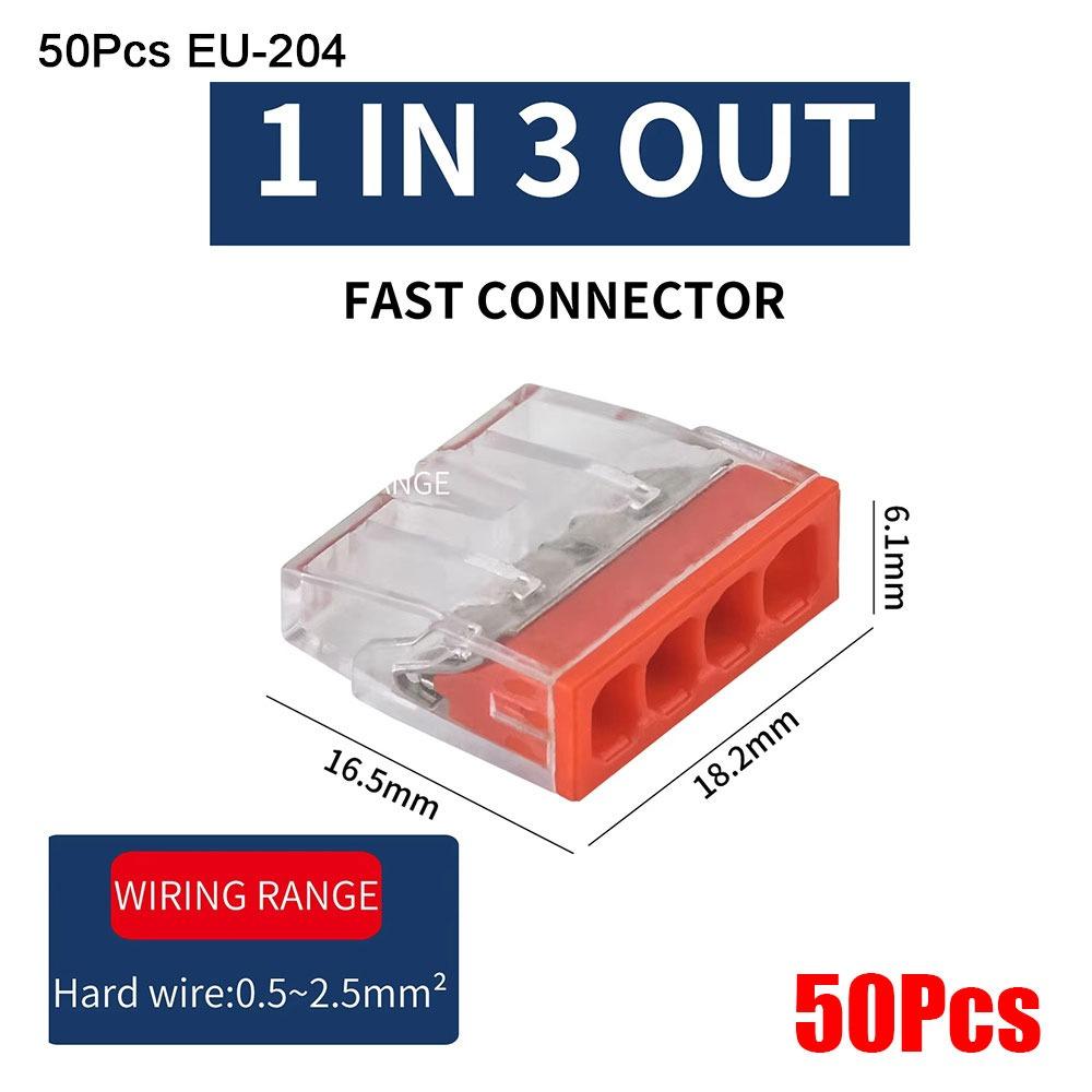 50Pcs Stainless Steel Casing Mini Quick Wire Connectors  No Tools Required