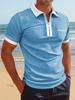 Men's European & American Pocket Fashion Slim Fit Lapel Polo Shirt