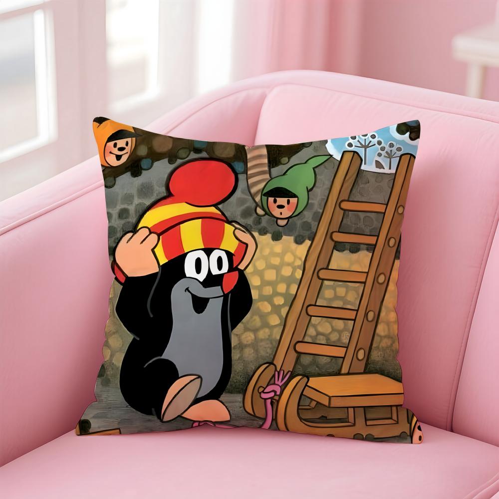 T-The Little MoleS Cushion Cover Home & Car Multi-Scene Pillow Cover - Reversible, Soft & Durable for Daily Use