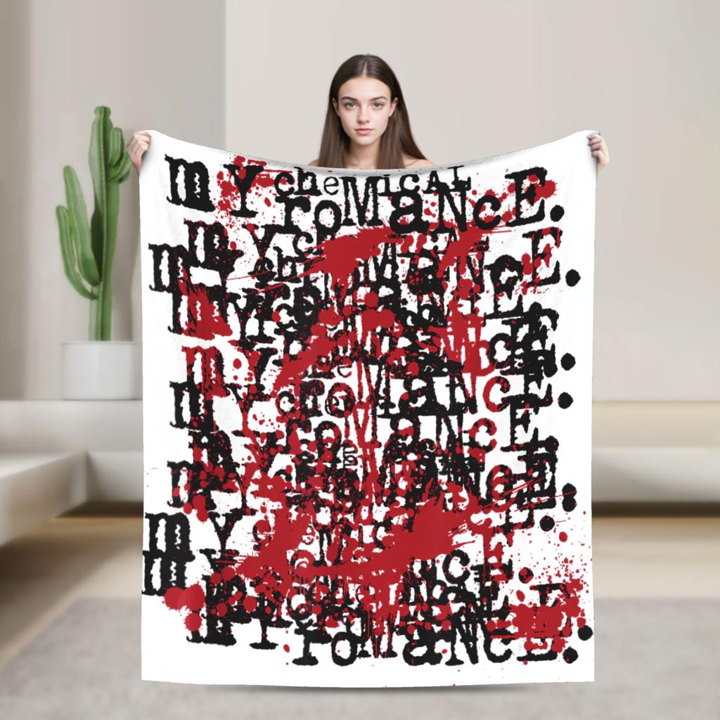 My Chemical Romance Soft Warm Blankets  Decorative Plush Throw Blanket Funny Couch Chair Flannel Bedspread Sofa Bed Cover