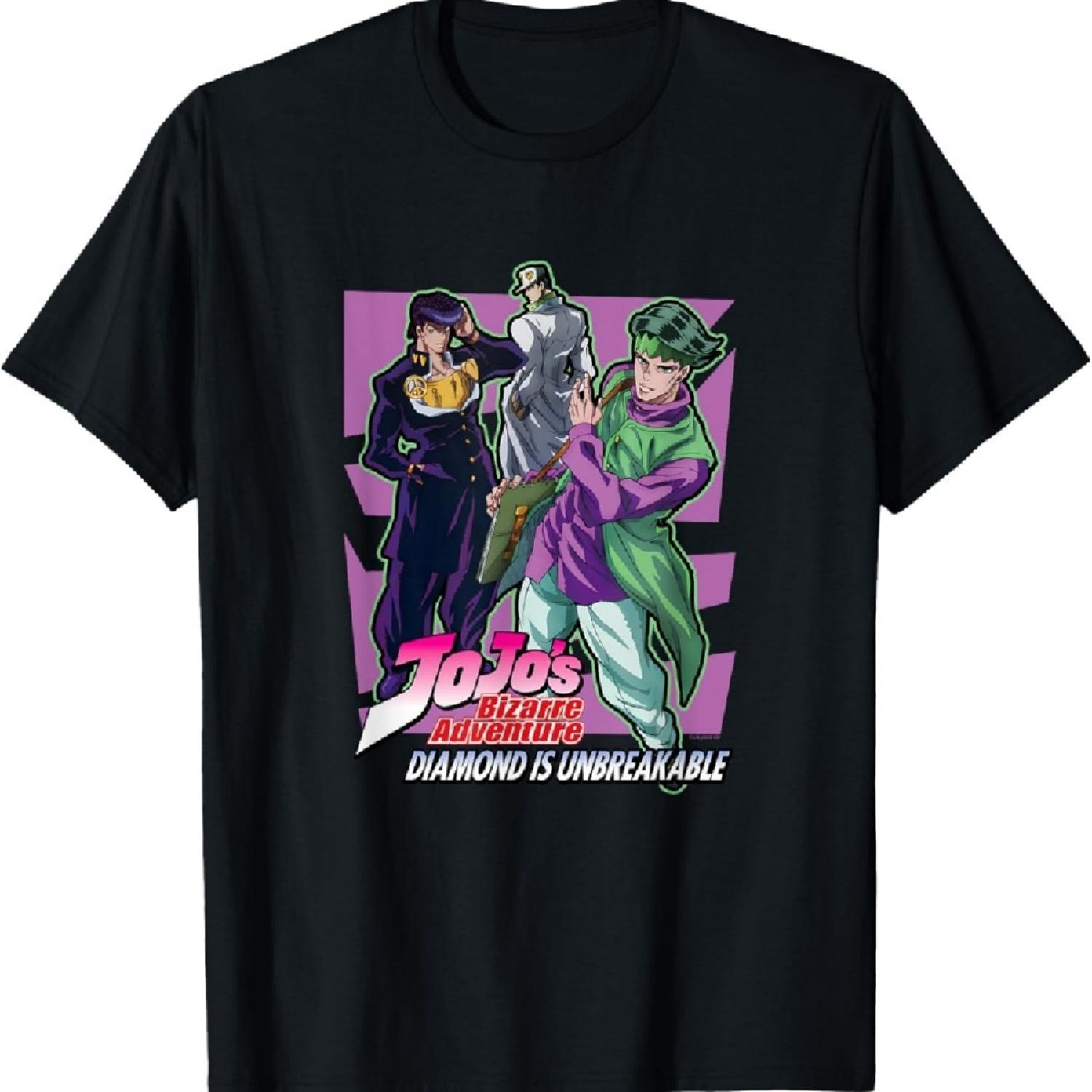 

JoJo Diamond Is Unbreakable Group Pose Josuke Rohan & Jotaro T-Shirt XXXXXL чорний
