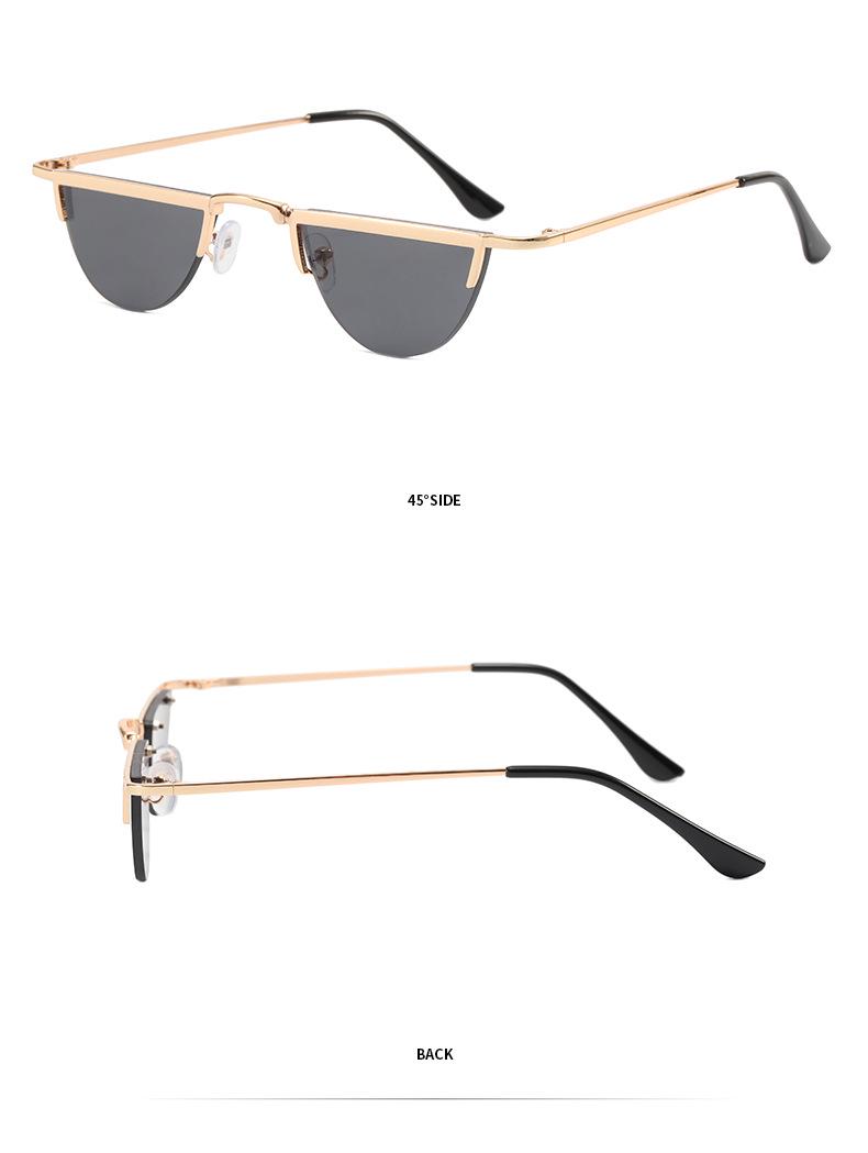 Polygon Retro European & American Semi-Circular Frame Sunglasses 3530