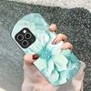 Plants in Oil Painting For iPhone 16 15 14 Pro 13 Plus 12 mini 11 13Pro Max XR X S 7 8 6 Elliptical Tempered Glass Phone Case
