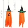 1pc Halloween Decorations for Home, Pre-Installed Orange Pumpkins Wizard Hat Outdoor Fall Decor, Hanging Pumpkin Witch H