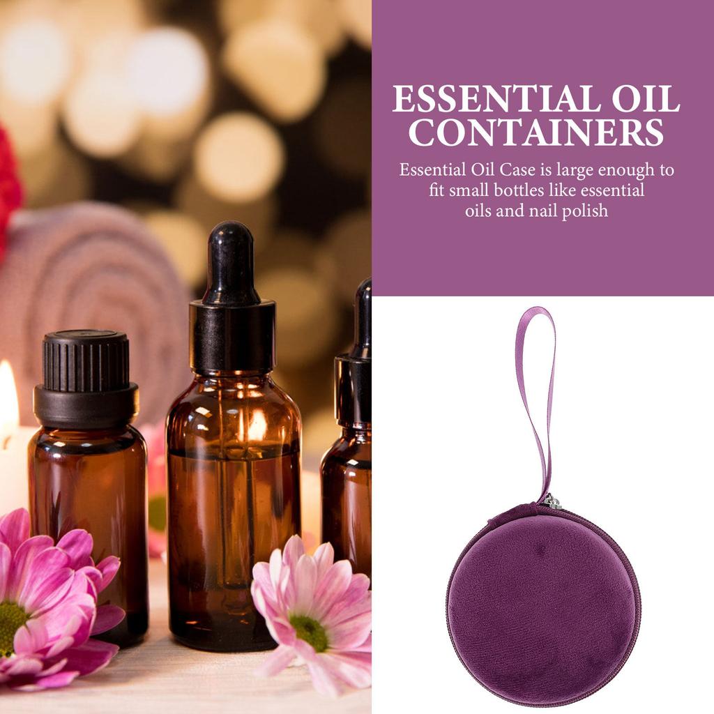 Essential Oil Bottle Organizer Round Portable Storage Bag for Travel Home Daily Use Nail Polish Perfume Bottles Protection Gift