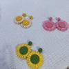 Seaside Resort Style Handmade Woven Raffia Flower Earrings