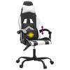Gaming Chair Swivel Black and White PU Leather