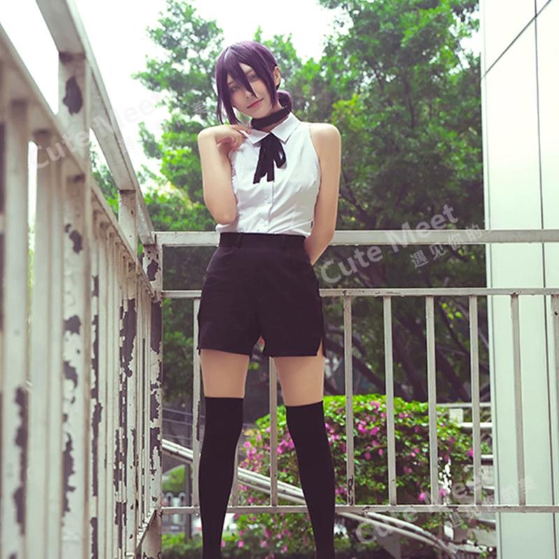 Anime Cosplay Chainsaw Man Reze Costume OutfitsShirt Tie Short Wig