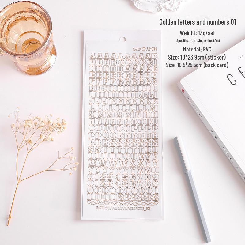 Waterproof PVC Hot Stamped Silver Flower Notebook Stickers