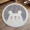 Round Faux Wool Floral Area Rug Living Room Sofa Coffee Table Bedroom Bedside Chair Basket Decor