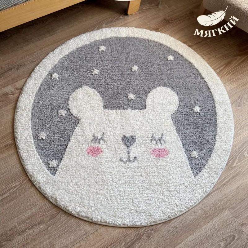 Round Faux Wool Floral Area Rug Living Room Sofa Coffee Table Bedroom Bedside Chair Basket Decor