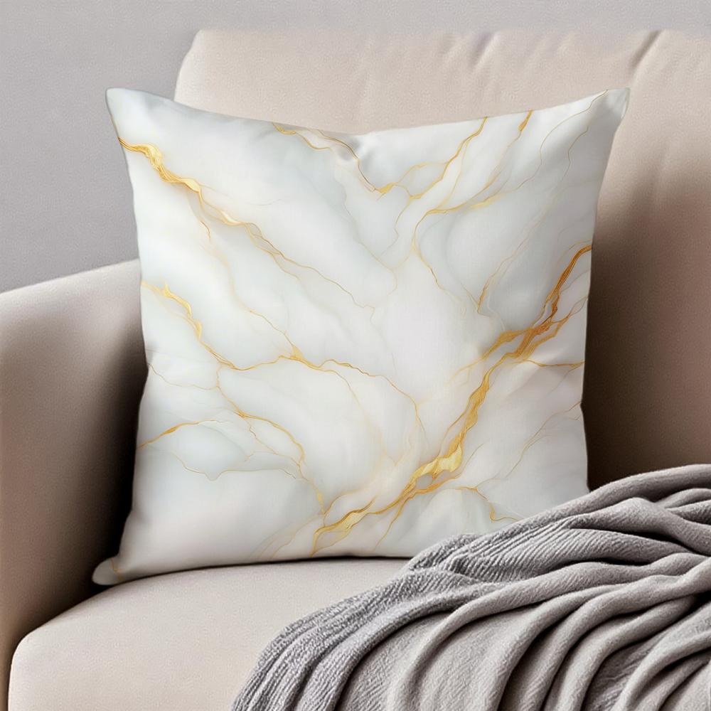 Natural classical Marble texture pattern style Cushion Cover Pillowcase Antidustmite Invisible Zipper Short Plush Sofa Cushion