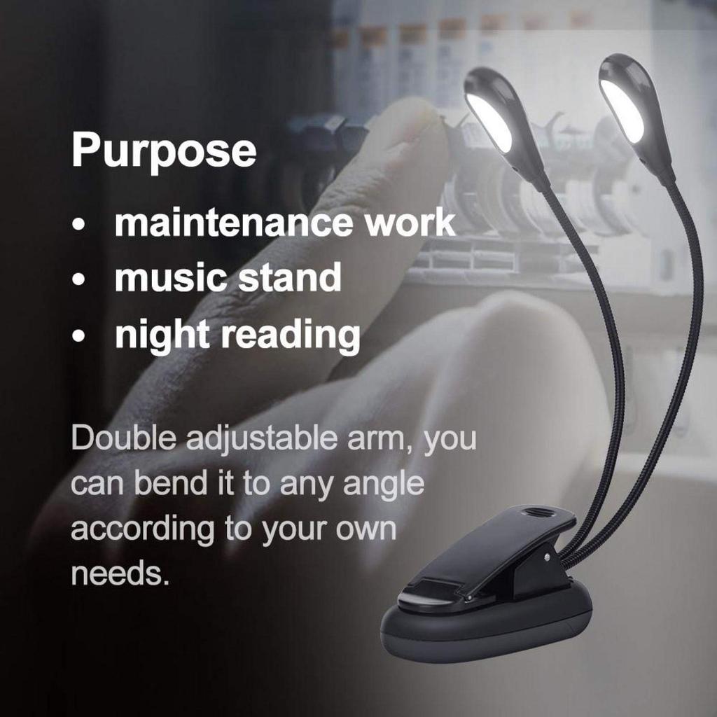 Music Stand Light, Gooseneck Type, Clip-on, 68 LEDs, Sturdy, Portable, Durable, Long-lasting Use, USB Rechargeable, for Night Reading and PC Work