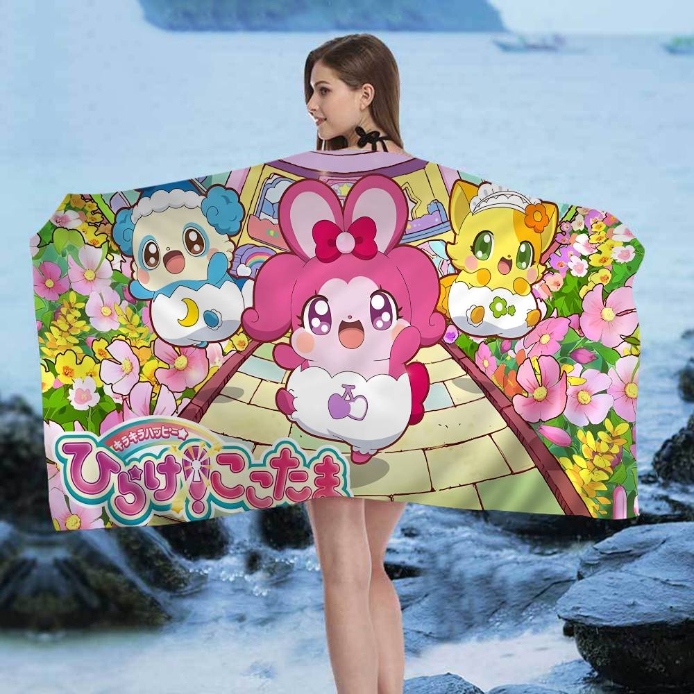 Cocotama Anime Bath Towel Microfiber Soft Water Absorbing Breathable For Girl Kids Decorative Cartoon Beach Towel