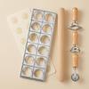 5 Pieces Wood and Stainless Steel Pasta Tool Set Wooden-Handled Board with