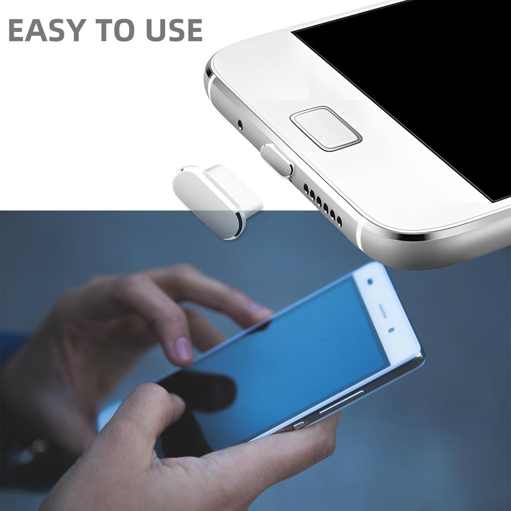 2 Stück Metall Typ-C Staubschutzstecker, Typ C Ladeanschluss Stecker Schutzkappen für Samsung Huawei Xiaomi Handy Staubschutzstecker Kappen