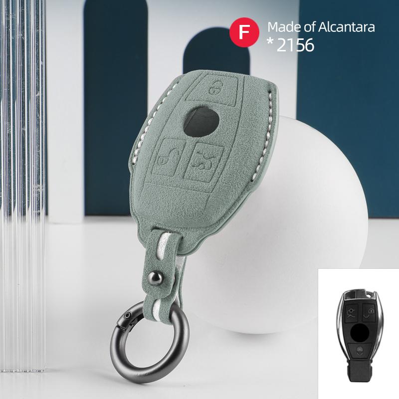 

For Mercedes Benz CLS CLA GL R SLK AMG A B C S Class Car key case Alcantara Suede Smart Remote Keychain Protector Accessories