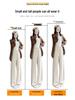 2026 Fall/Winter Off-White High-Waisted Cashmere Wide-Leg Pants with Velvet, Casual Floor-Length for Women