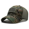 American Flag Camouflage Sticker Brodert Baseball Cap Net Hat Men Outdoor Velcro Cap