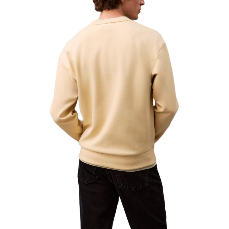 Calvin Klein Solid Color Round Neck Long Sleeve Sweatshirt Men Tops Reed-Yellow 40EM247-QLY