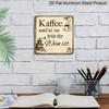 2D Flat - 1pc Funny Coffee Lover Aluminum Sign, German "Kaffee Weil Es Zu Früh Für Wein Ist" Quote Retro Metal Plaque, Vintage Coffee Bar Wall Decor