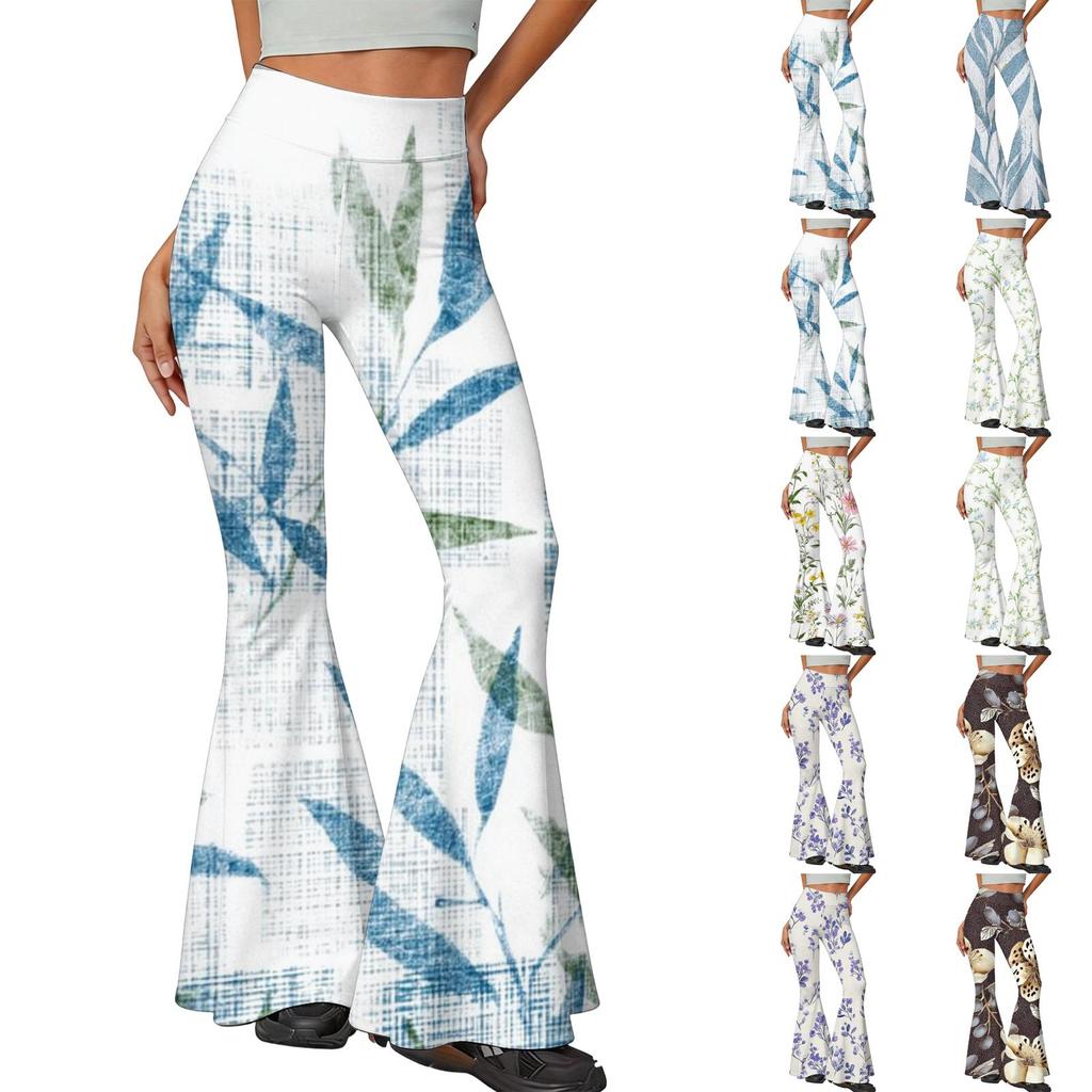 Women's High Waist Flare Yoga Pants - Slim Fit Casual Long Trousers for Daily Wear