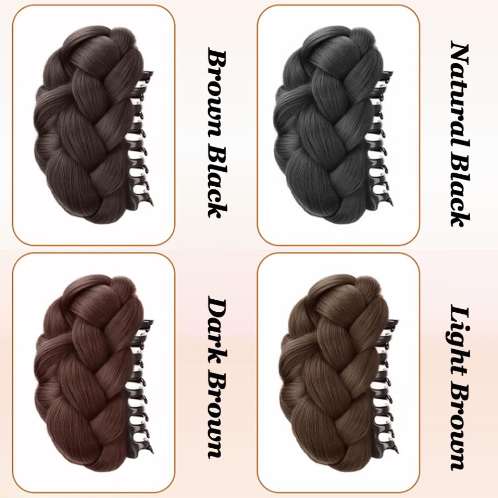 New Synthetic Hair Bun Claw Clip Natural Brown Bun Head Wig Fluffy Black Wig Hair Clip Women