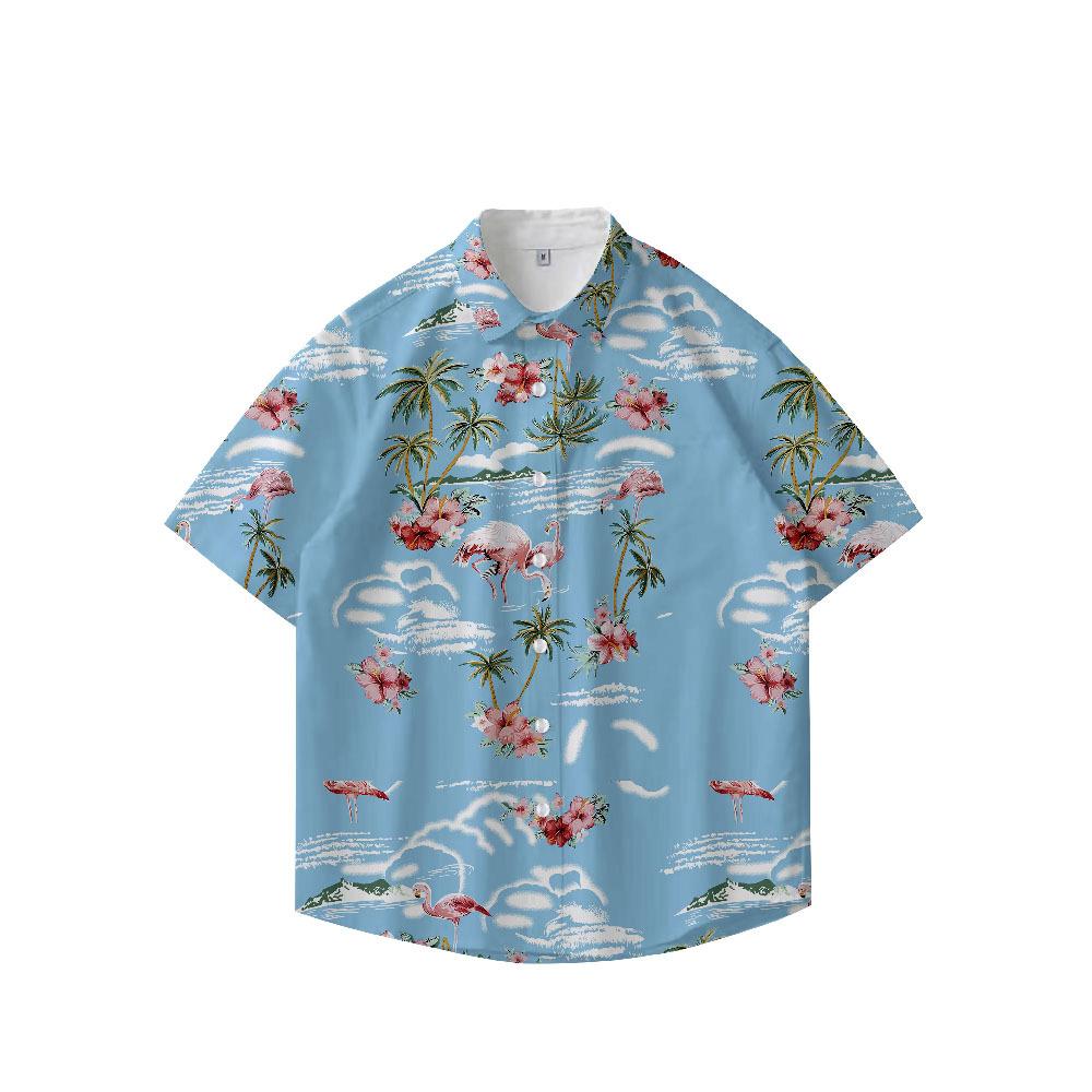 Summer 3D Printed Short Sleeve Flower Shirt Men'S Vintage Hawaiian Beach Casual Loose Men'S Large Size Shirt