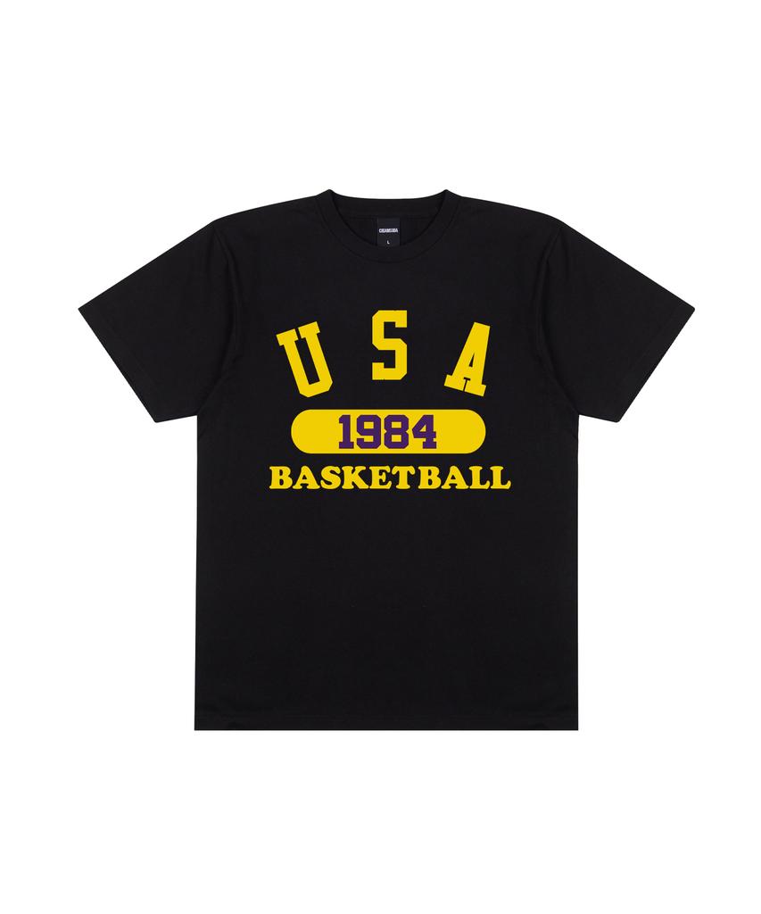 CREAM SODA LAB [2Pack] Usa Basketball T-Shirt Black (White) Black (Yellow)
