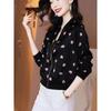 Women's Korean Style Chiffon Sun Protection Baseball Jacket with Print