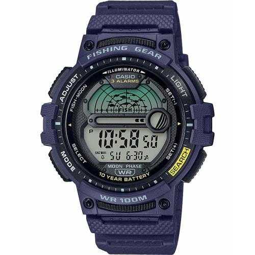 Casio Men's Fishing Timer Quartz Watch with Resin Strap, Blue
