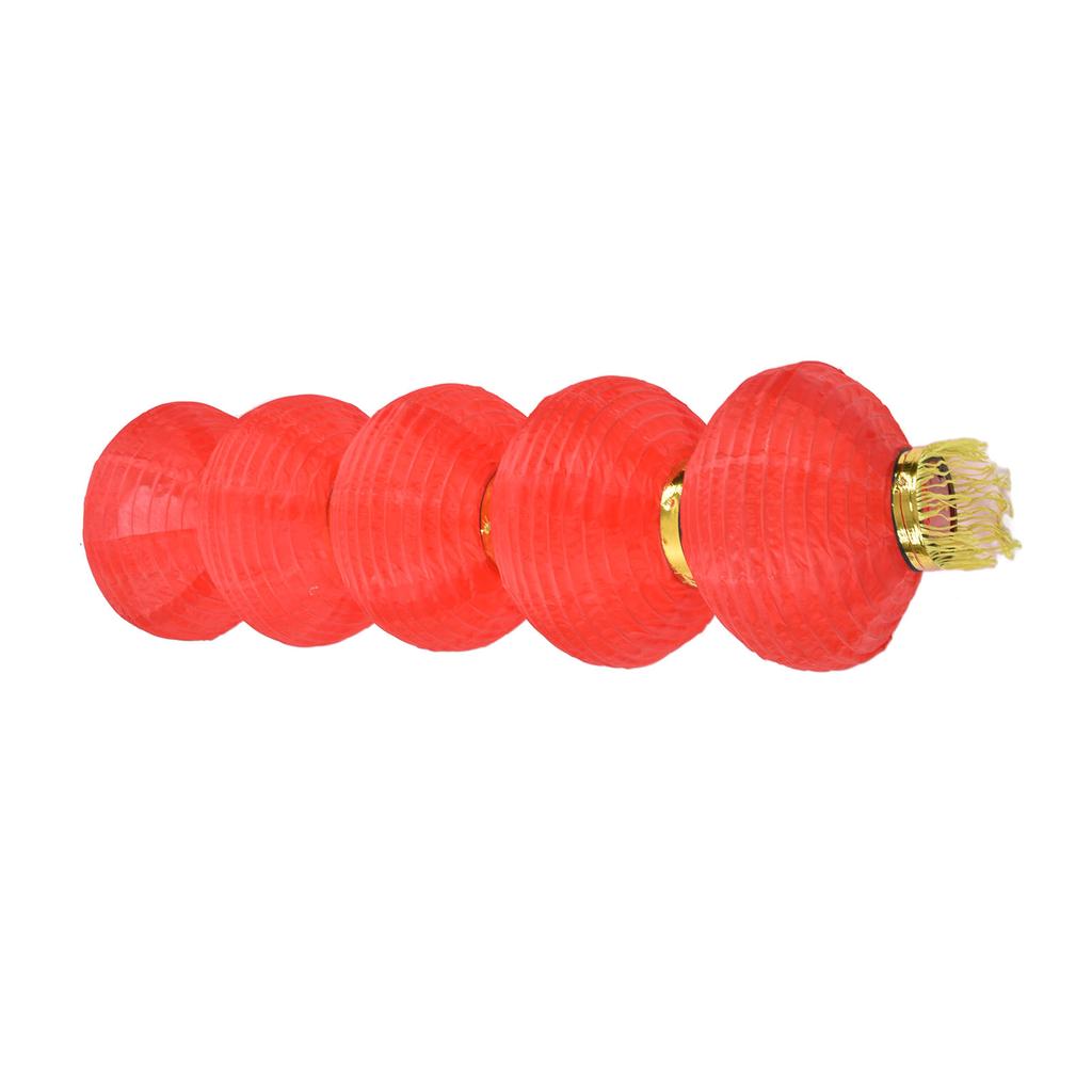 10in 5 Strings LED Solar Lantern Outdoor Waterproof Chinese Decorative Cloth Lantern Lamp