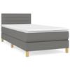 Maison Exclusive - Sommier à lattes de lit avec matelas Gris foncé 90x200 cm Tissu