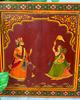 Antique Painted Indian Jharokha Window: Royal King Wall Hanging