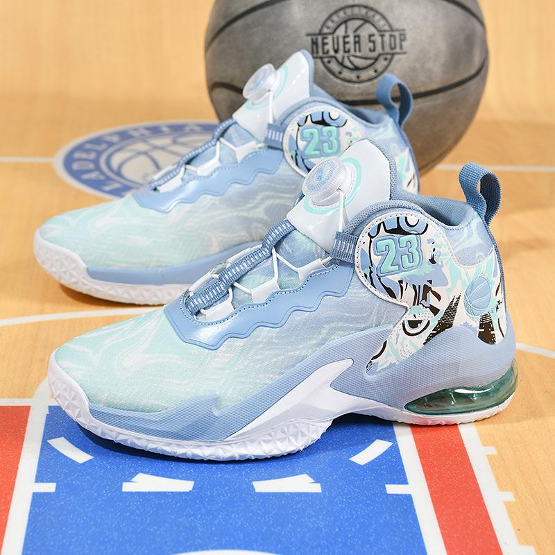 Rotary buckle mesh basketball shoes men's low-top combat boots students actual combat cement floor air cushion running shoes sports shoes