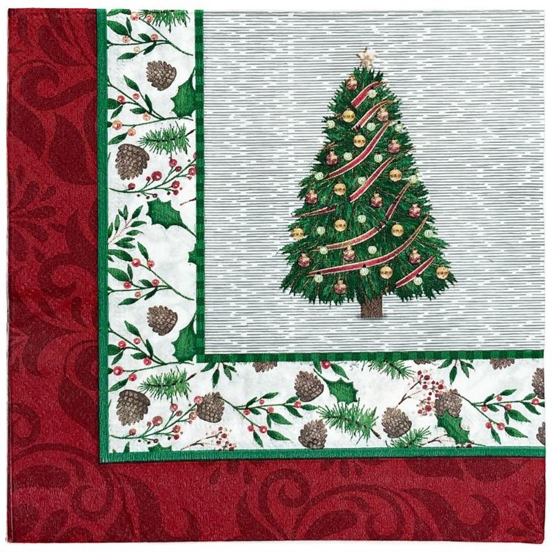 20pcs/Pac 33*33cm 2-Ply Disposable Party Napkin Christmas Pattern