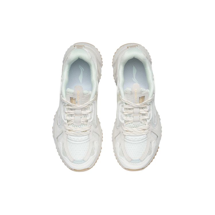 Li Ning Shiguang Shock Absorbing Non-Slip Durable Low-Top Running Shoes Women sneaker Cloud-White ARLR012-2