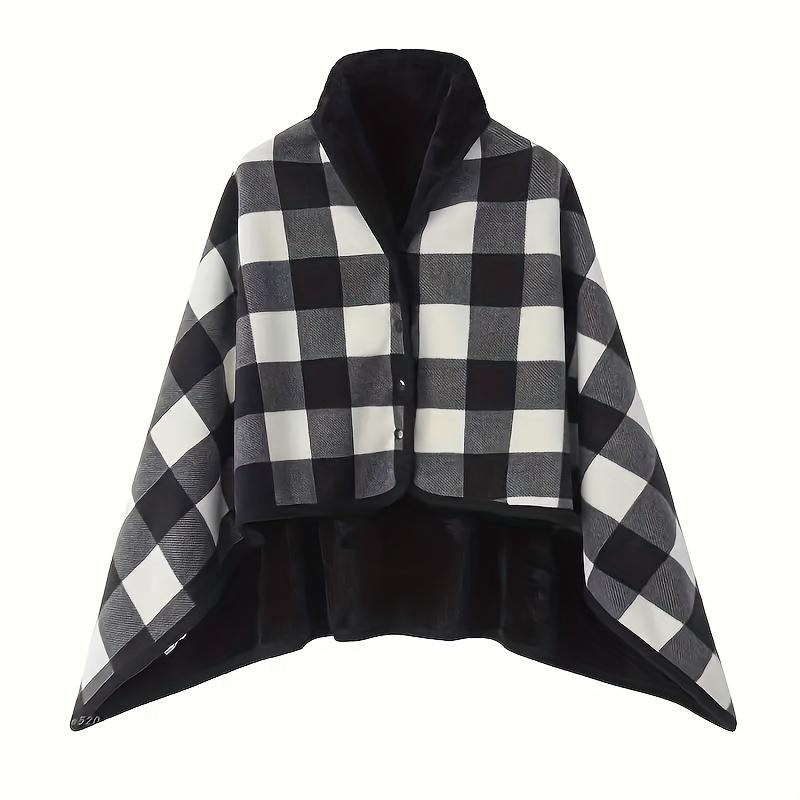 Cozy Flannel Wearable Blanket Shawl - Perfect for Winter, Office & Outdoor Leisure