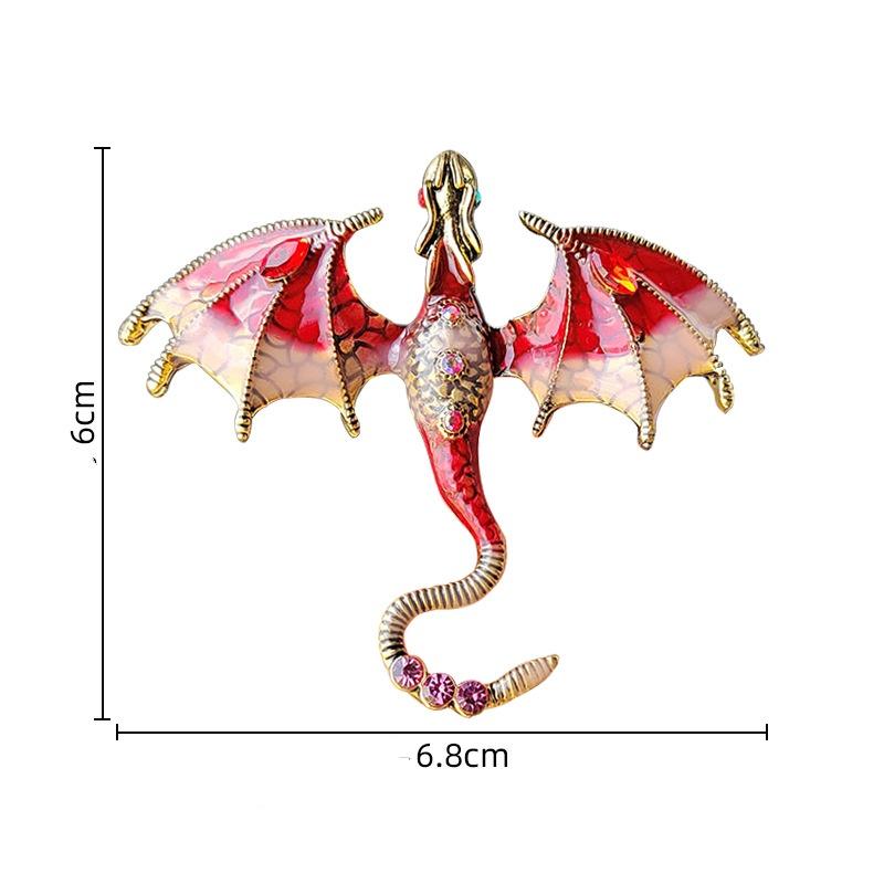 Europe and the United States Explosive Enameled Dragon Brooch Custom Diamond-encrusted Animal Pins Cross-bord