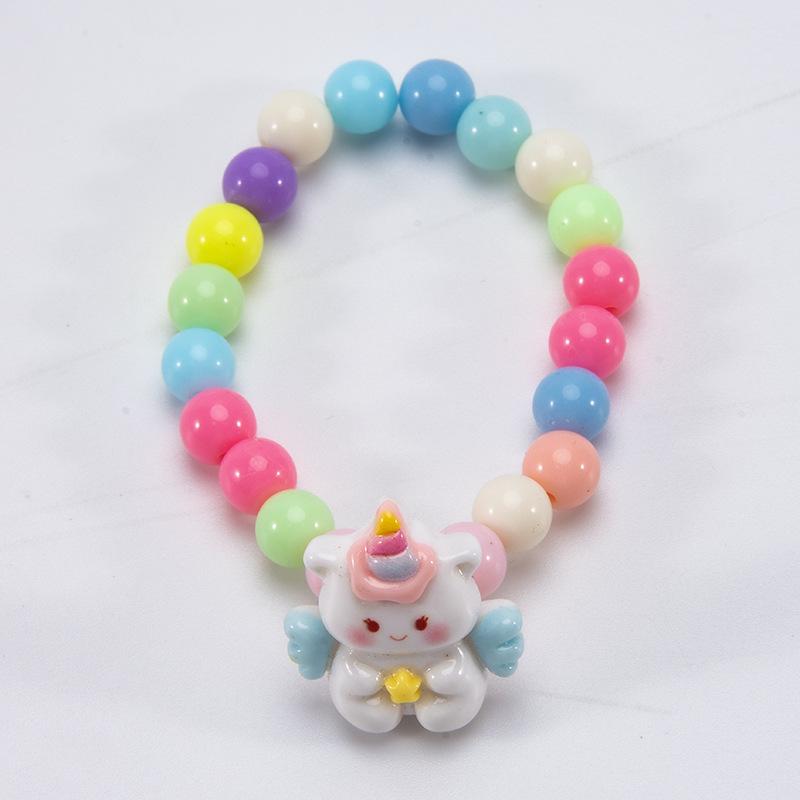 Trendy Cartoon Beaded Bracelet Lovely Princess Style Handmade Wristband Gift for Girls