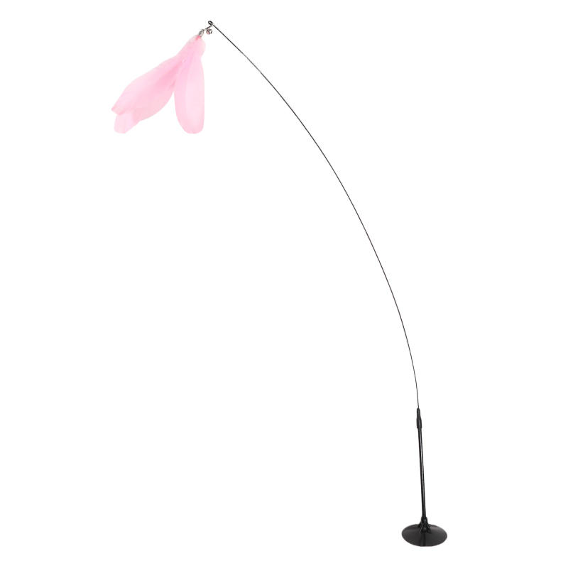 Interactive Cat Toy Handfree Cat Stick Playing Kitten Playing Teaser Wand Toy Suction Cup Feather Cat Wand Pet Supplies