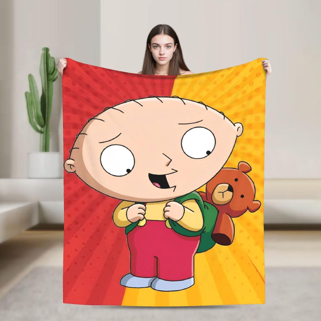Families Cartoon Peter Griffin Guys Flannel Throw Fashion Blanket Funny TV for Bed Knitted Fashion Blanket Car Super Soft Multifunction