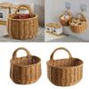 Handwoven Storage Basket with Handle Multifunction Collection Supplies for Dormitory Bedroom Sundries Organization